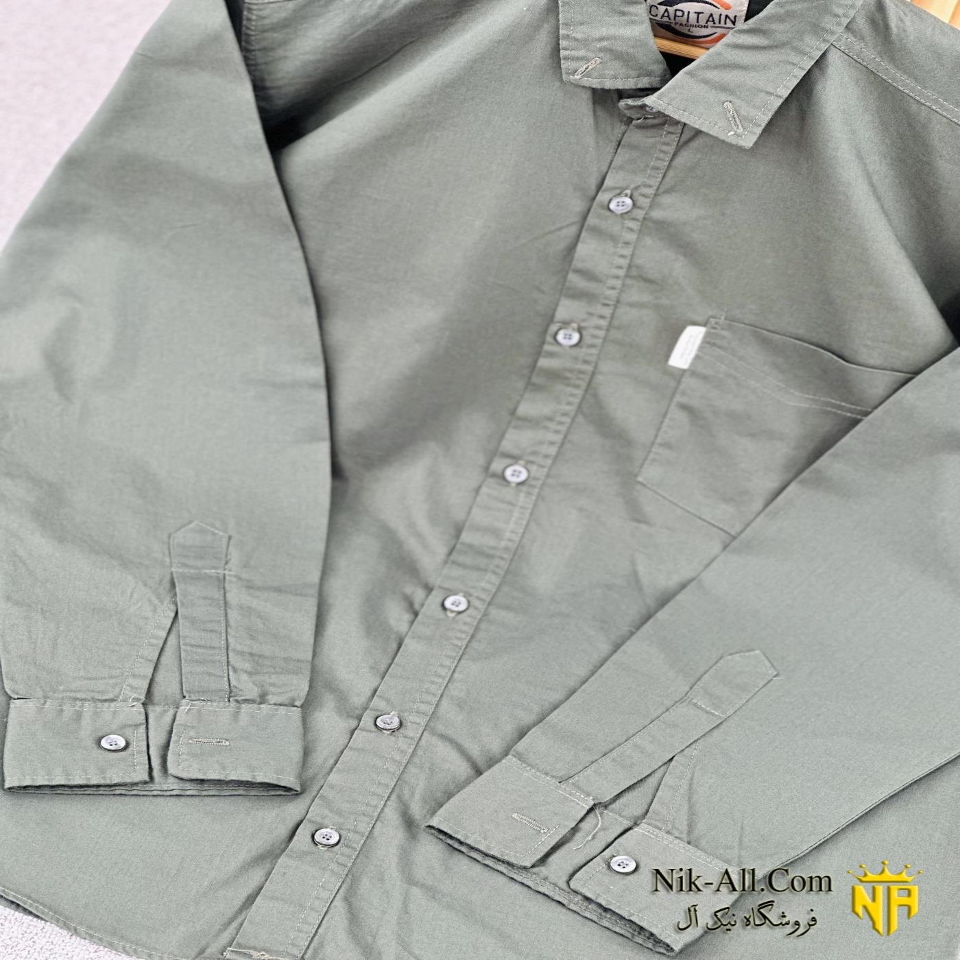 پیراهن مردانه بلند سبز تیره