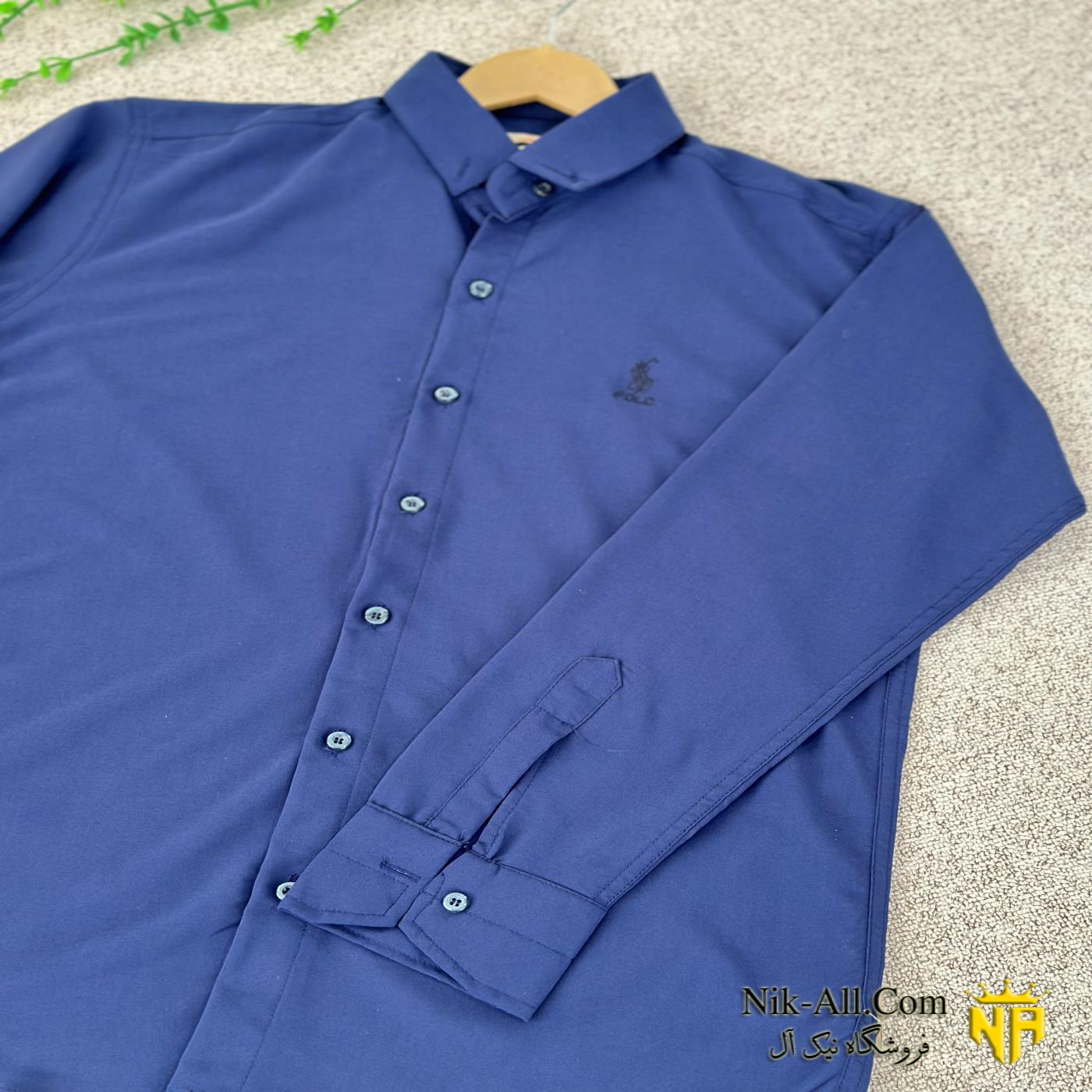 پیراهن مردانه آستین بلند سرمه ای