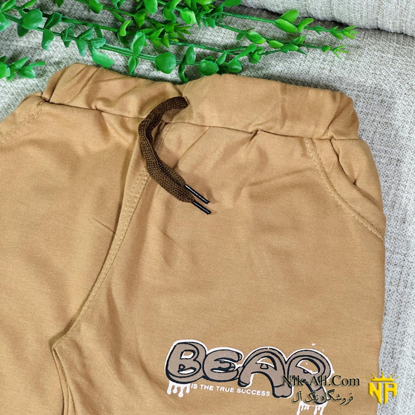 شلوارک پنبه قهوه ای