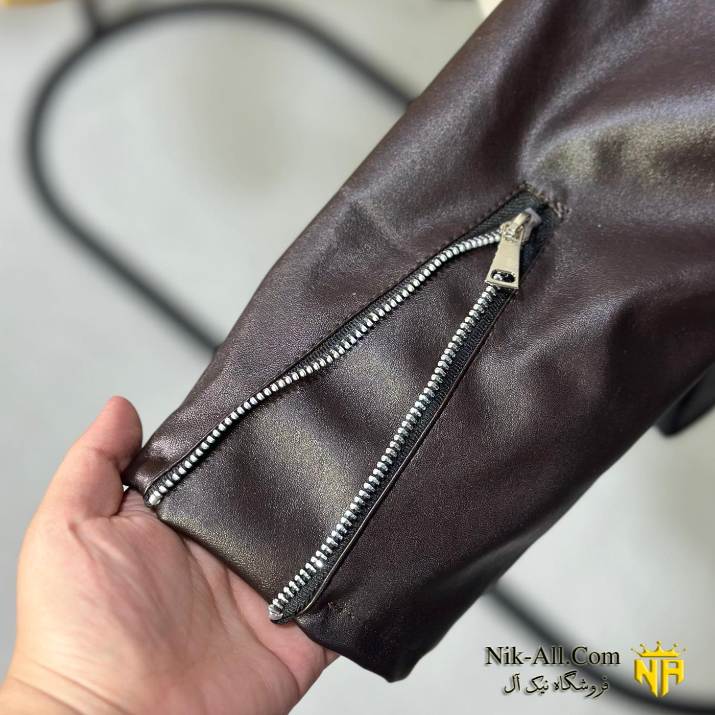 کت چرم زنانه کوتاه زارا قهوه ای سیر 