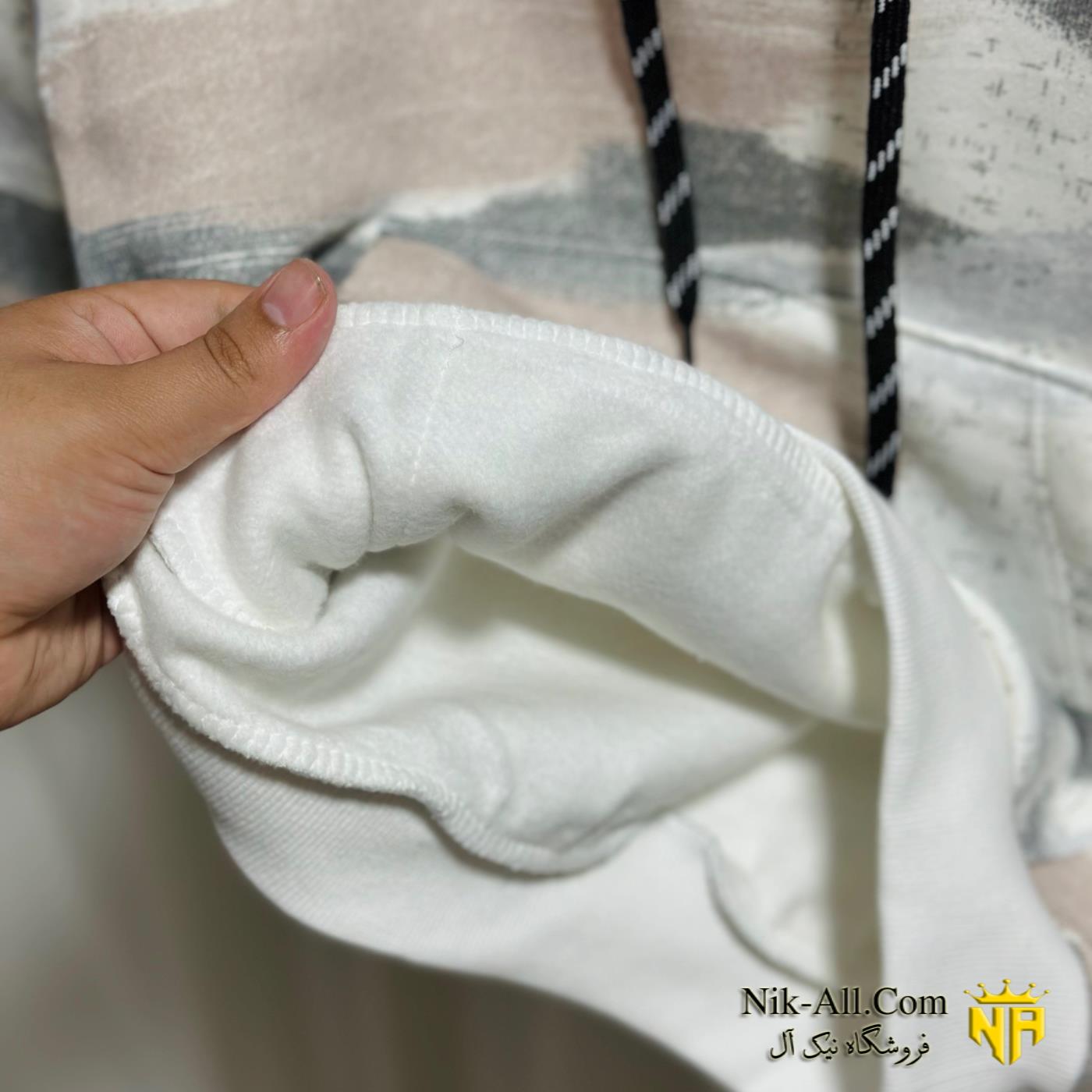 4595 هودی ابرنگی سفید کرم 