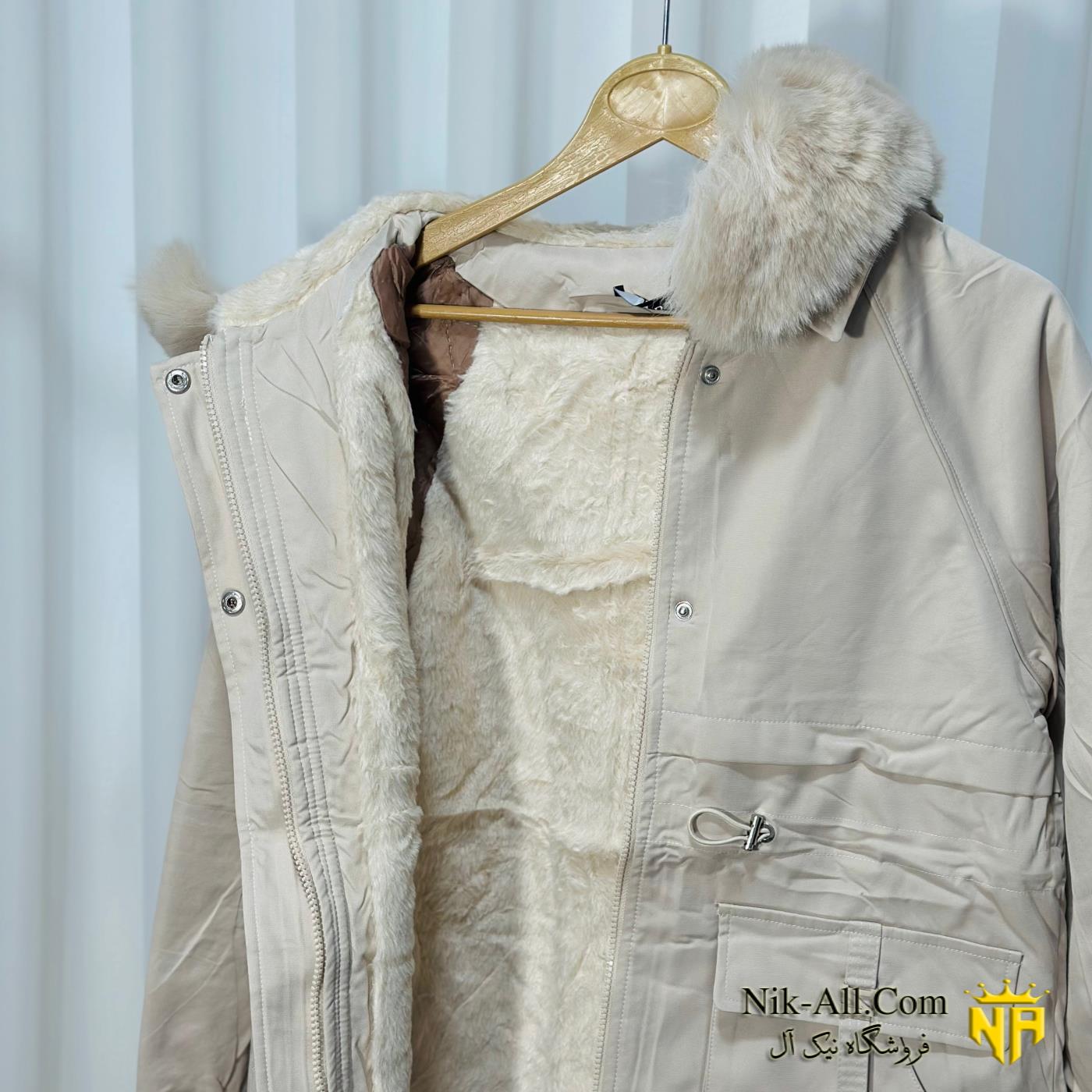 کاپشن زنانه کتان خاکی 