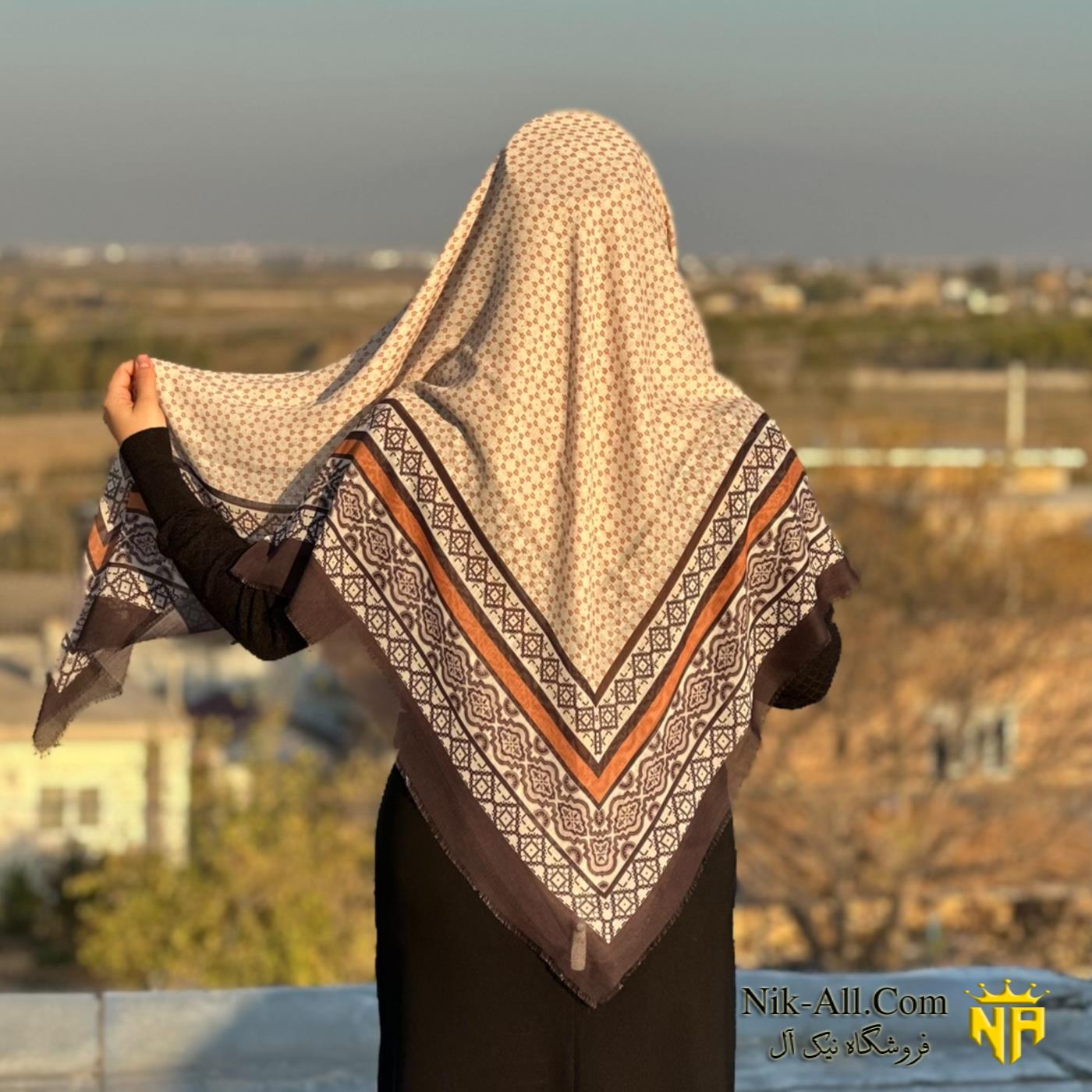 روسری ابریشمی لوزی 