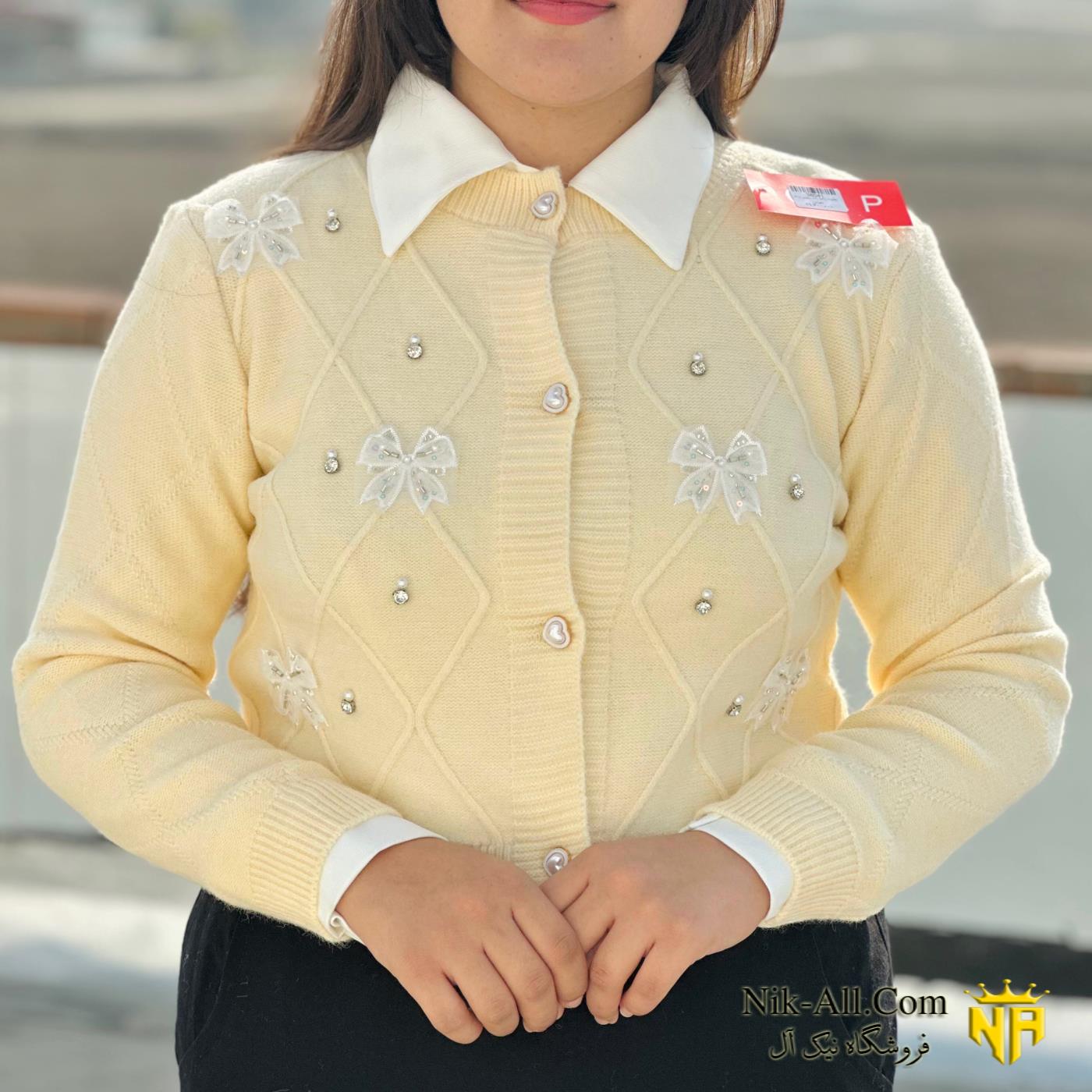 ژاکت زنانه پاپیونی 