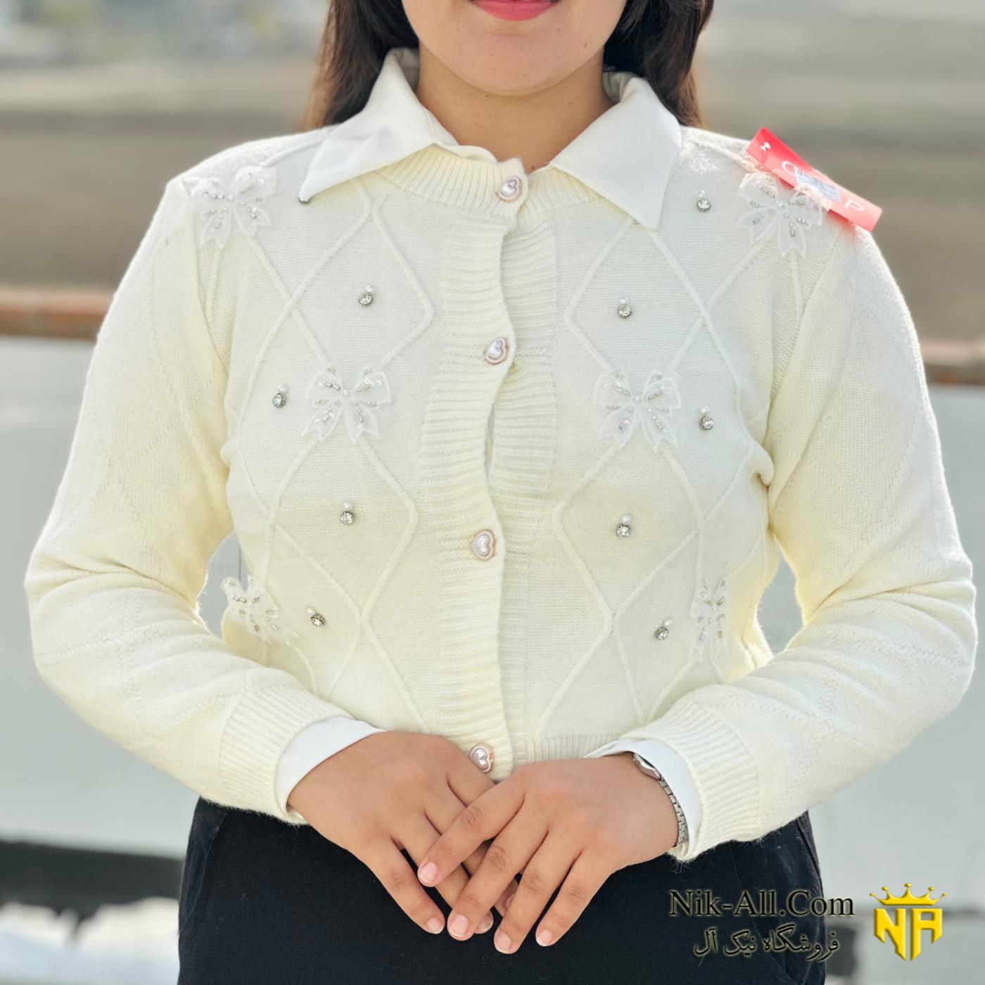 ژاکت زنانه پاپیونی 