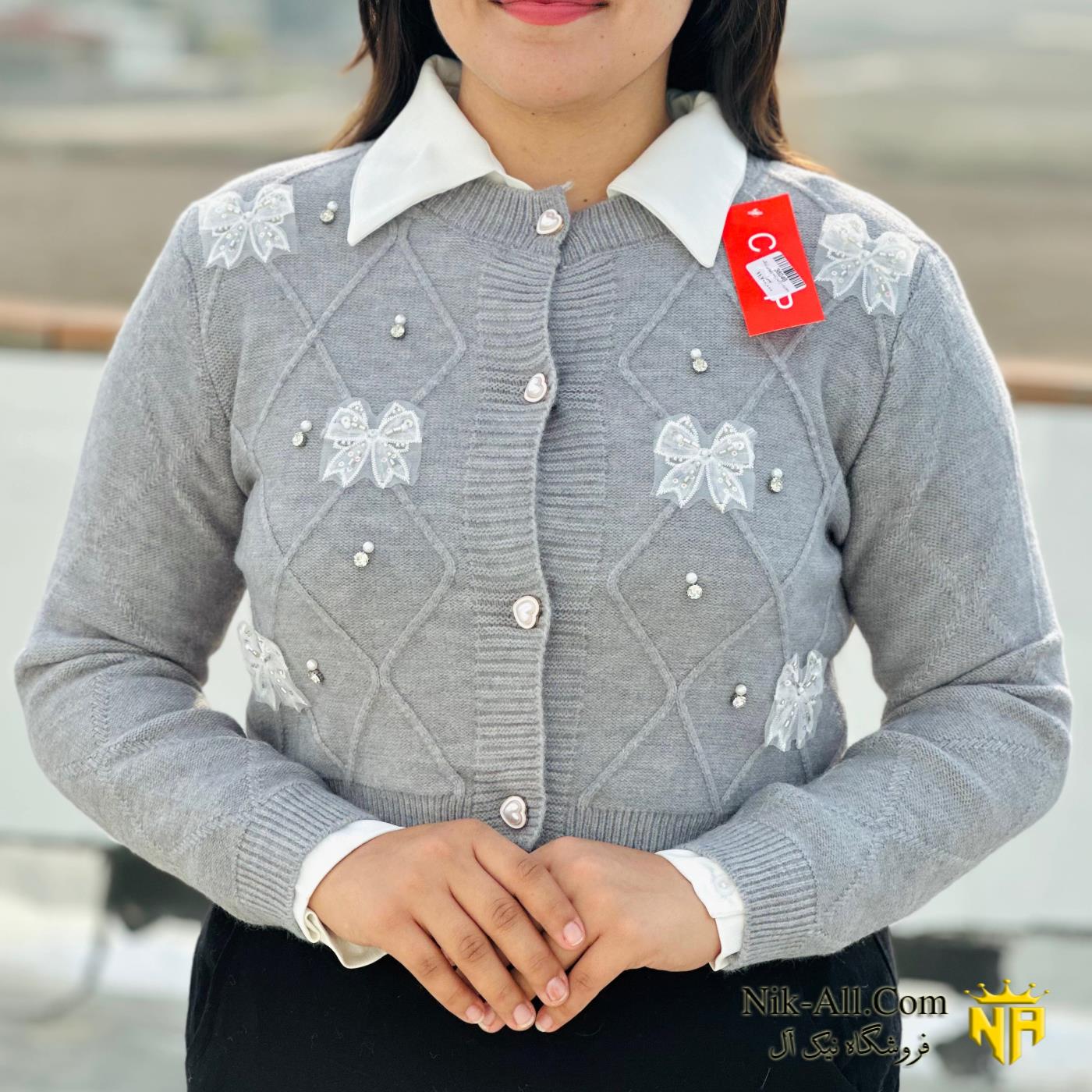 ژاکت زنانه پاپیونی 