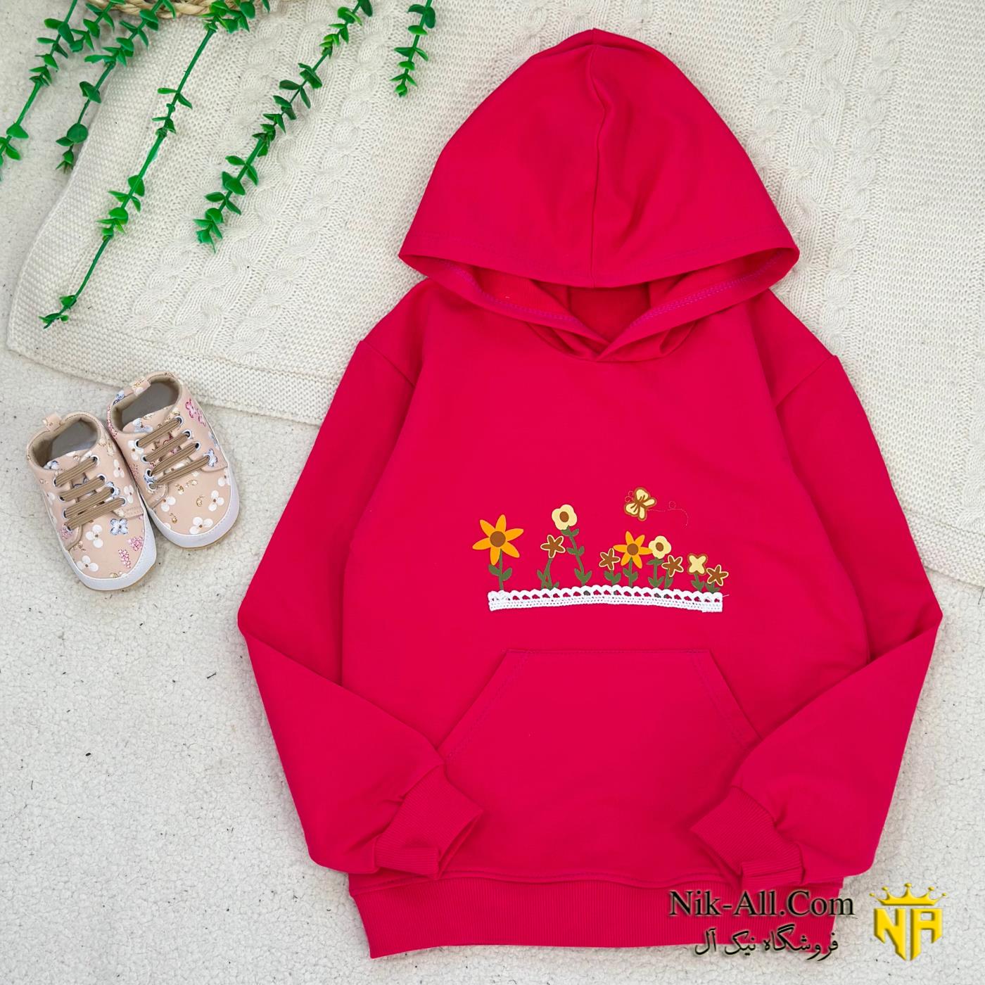هودی گل دخترانه سایز 55